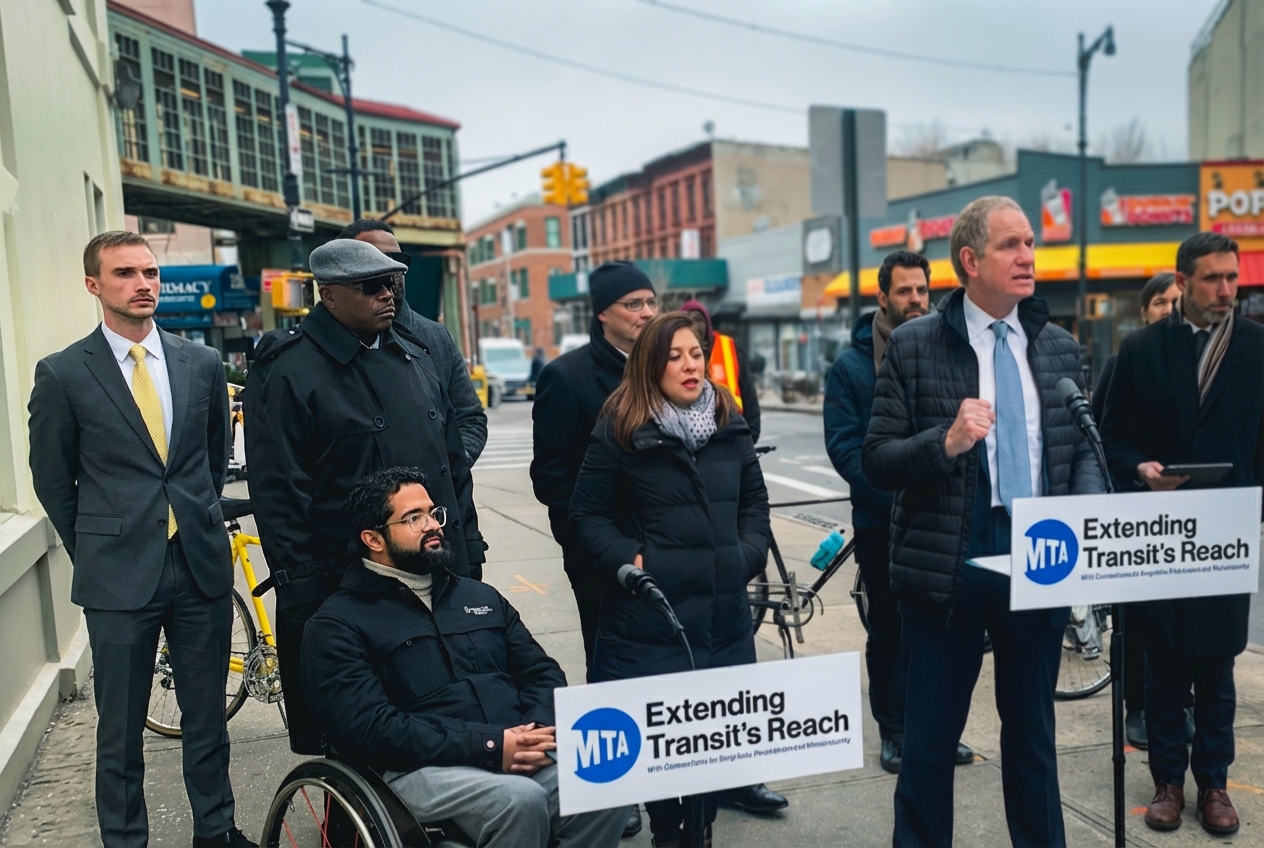Liam Blank speaking on transit policy