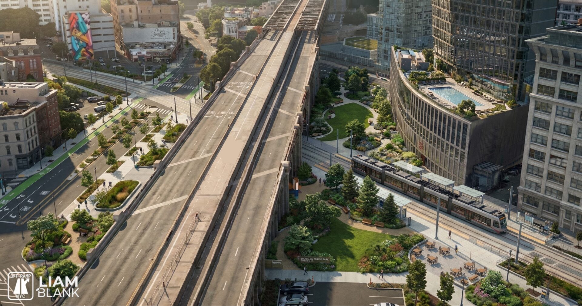 Brooklyn Bridge BQE replacement visualization.