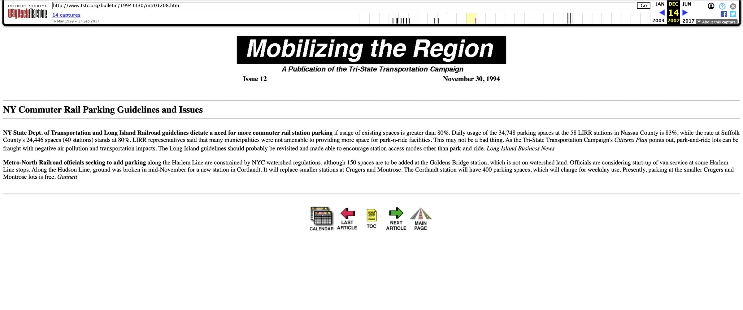 NY Commuter Rail Parking Guidelines and Issues — Source page 1